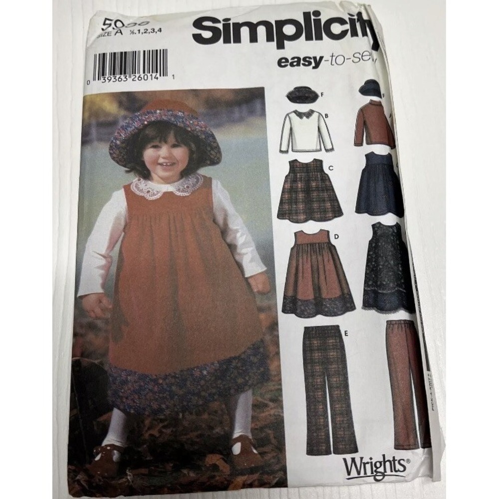 Darling SIMPLICITY 5936 Toddlers Jumpers Pants Knit Top & Hat PATTERN 1/2-4 Cut
